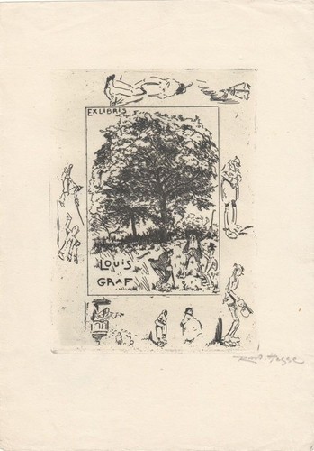 Exlibris bookplate radierung - exlibris,