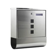 Briefkasten m. Zeitungsrolle Edelstahl Wandmontage Post Wandbriefkasten