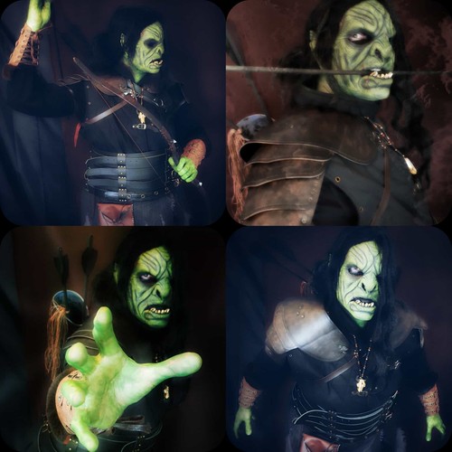 Ork maske larp halloween - maske,