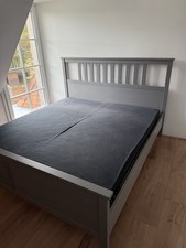 BEISPIELBILD HEMNES Bettgestell, grau, 180x200 cm; leichte Gebrauchsspuren; Ikea
