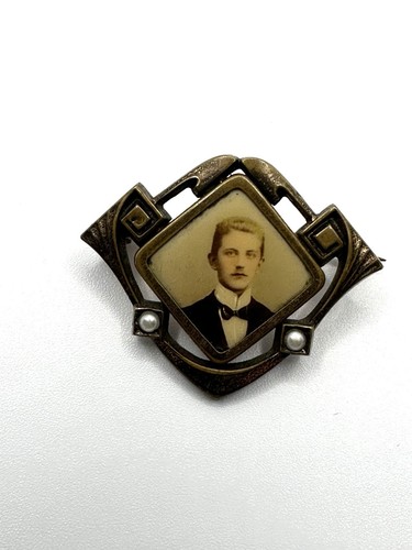 Jugendstil brosche perlen - brosche,