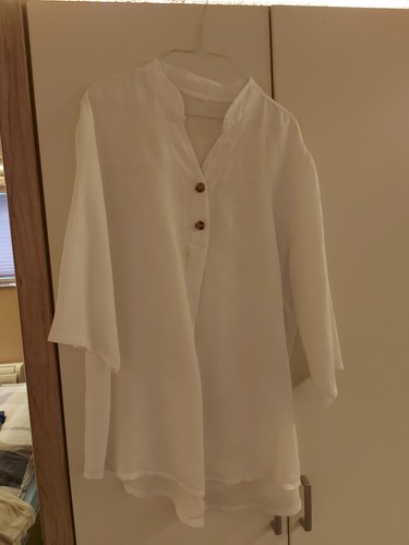 Leinen bluse weiß - leinen, xxl