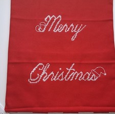 Kissenhülle, Merry Christmas, Rot, Handgestickt, Motive acufactum, Dahlbeck