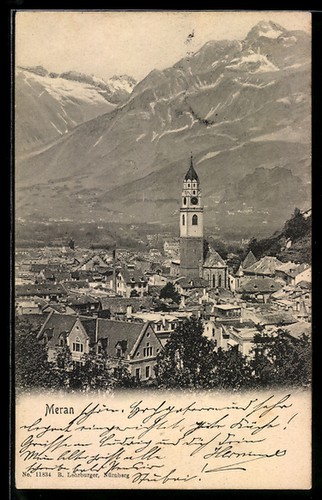 Ansichtskarte meran - ansichtskarte,