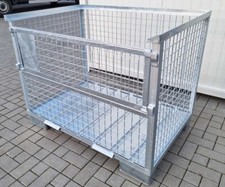 Industriebox Lagerbox Gitterbox Industriegitterbox verzinkt Metallboden Klappe