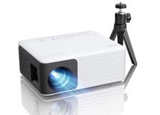 Akiyo O1 Mini-Projektor mit Stativ, AKIYO 1080P Full HD-Videoprojektor