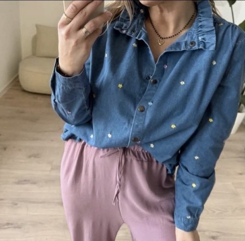 Damenhemd jeans blau - damenhemd, jeans,