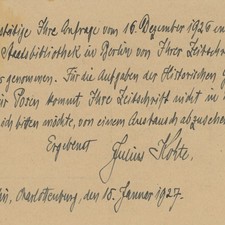 Autograph Julius Kohte Konservator Kunstdenkmäler Christian Frank Berlin 1927