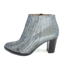 Stiefeletten Grau GIORGIO M. Damen Schuhe Ankle Boots Silber Leder Np 339 Neu