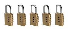5 x Zahlen-Vorhängeschloss aus Messing mit 3-stellige Kombination -2.Wahl-