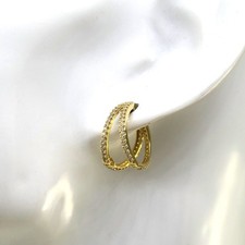 Klapp- Creolen 585/- 14k Gelbgold mit Zirkoniabesatz ca. 1,7 cm NEU -315