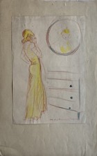 Charlotte Zurek 1910-1971 Interieur Dame Spiegel 30er Art Déco Babylon Berlin