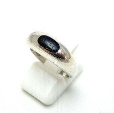 609. schlichter FRANZ SCHEUERLE Onyx Ring oval 925er Silber RG.51 signiert FS