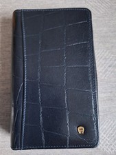 *AIGNER Agenda - Timer - Zeitplaner - Ringbuch echt Leder Krokooptik dkl.blau *