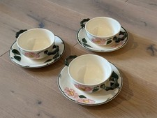 Villeroy & Boch „Wildrose“ – 3 Suppentassen mit Untertassen