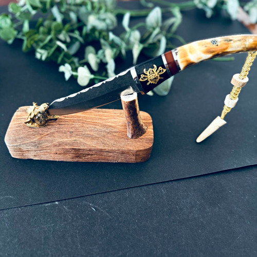 Holz deko ständer - holz, messing
