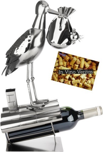 Weinflaschenhalter storch mit - weinflaschenhalter,