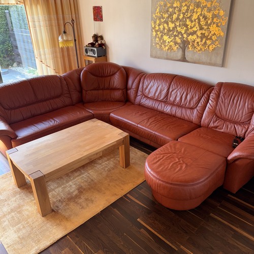 Leder sofa rot orange mit - leder,