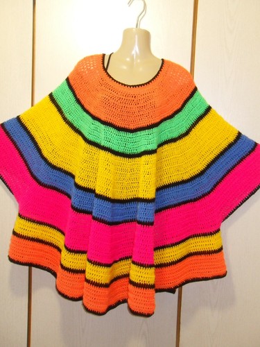 Poncho cape bunt - bunt,, (sehr