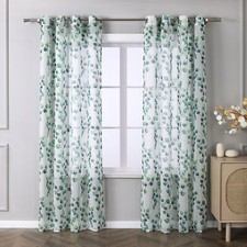 Gardinen Stores Blätter Vorhänge Kräuselband Schlaufen Ösen Leinen Vorhangschal