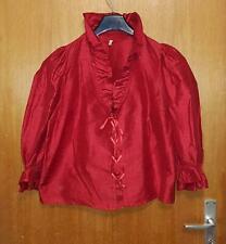 053R) Hess Frackmann  Dirndl Trachten  Bluse  Rot   Seidenbast    Größe 44