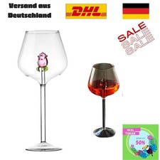 Weinglas mit Glasrose 2er Pack