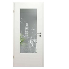 Glaseinsatz  für Holztür mit Lasergravur LALD-021-F "London"