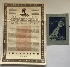 Dkw auto union gewährschein - dkw,