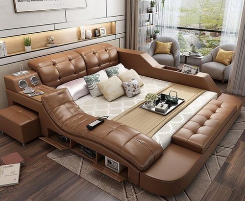 Doppel luxus leder bett usb - doppel,