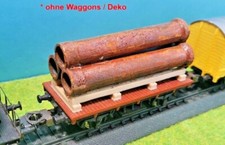 Ladegut Industrierohre Kanalrohre Modell Bausatz H0 Scale 1/87 inkl Holzplatette