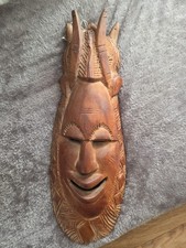 Alte Afrik. Wand-Holzmaske Wanddeko  -handgeschnitzt-massiv.