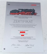 Märklin 37589 ZERTIFIKAT für Dampflok BR 58.10-21 Insider Club Modell H0 HO __03