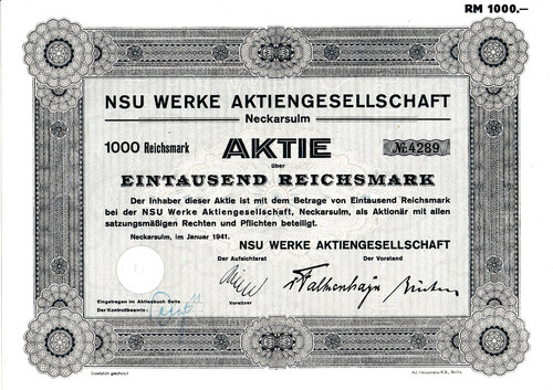 Nsu werke neckarsulm aktie - ag,