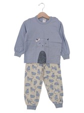 CALIDA Schlafanzug Kinder Gr. 92/98 Blau Tiermotive Katze Baumwolle Casual