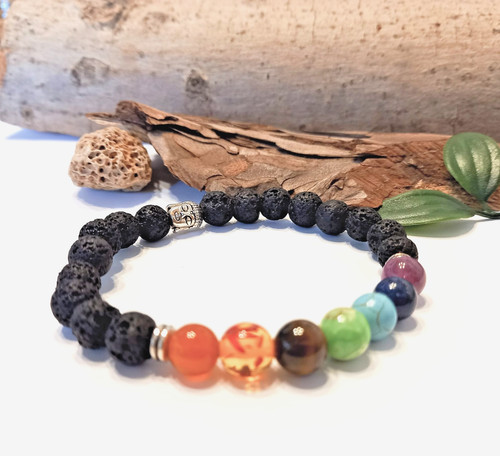 Stretcharmband chakra lava - chakra,