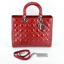 Lady Dior Large Red Patent