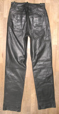 schmale RABERG LEDERJEANS / Lederhose in schwarz in ca. Damengr. 34-36