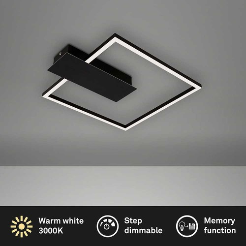 Led deckenlampe nico - led, schwarz