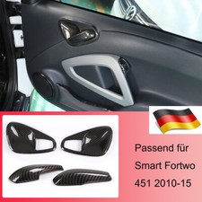 4 x für Smart Fürtwo 451 2010-15 Carbon Optik Innen Türgriffblende Abdeckung