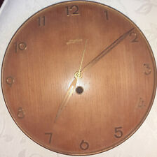 runde Vintage Junghans Wanduhr Holz-Ziffernblatt Sekundenzeiger Quarz Messing