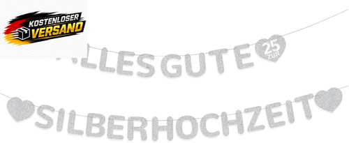 Silberhochzeit girlande - silberhochzeit,