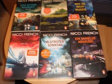 englische Thriller von Nicci French, 6 TB´s - ungelesene Mängelexemplare