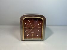 Seiko | Tischuhr Kaminuhr Uhr Quartz mit Wecker | Silber Gold #H9