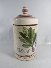 Deckeldose Vorratsdose Dipinto a Mano Keramik Dekor Oliven / Olivo / Italy