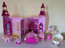 Barbie: Schloss mit Barbie-Prinzessin und Kind, gebraucht, sehr guter Zustand