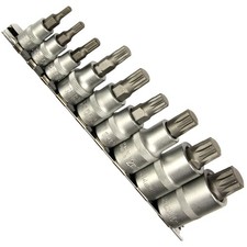 9 x VIELZAHN-Einsätze 12-kant XZN 1/4" + 3/8" + 1/2" M4 5 6 8 9 10 12 14 16