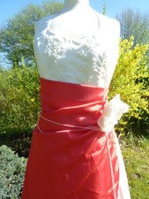Brautkleid 38 NEU rot creme