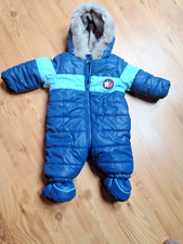 Schneeanzug mit Füßlinge, gefüttert, Füsslingen, Liegelind, 50/56 Kapuze, Junge