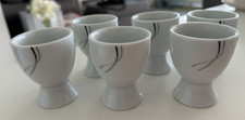 6 Porzellan- Eierbecher von Van Well Design: Silver NIght  ca. 6,4 cm hoch