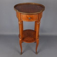 Kleiner Tisch Französisch Intarsien Messing Stil Ludwig Xvi. Mit Tray Vintage 60